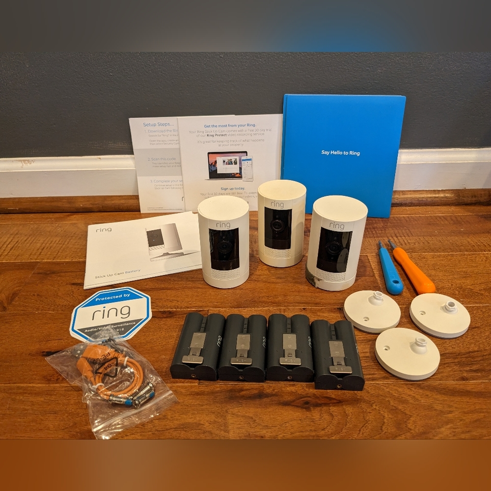Ring Stick Up Battery Camera bundle of 3